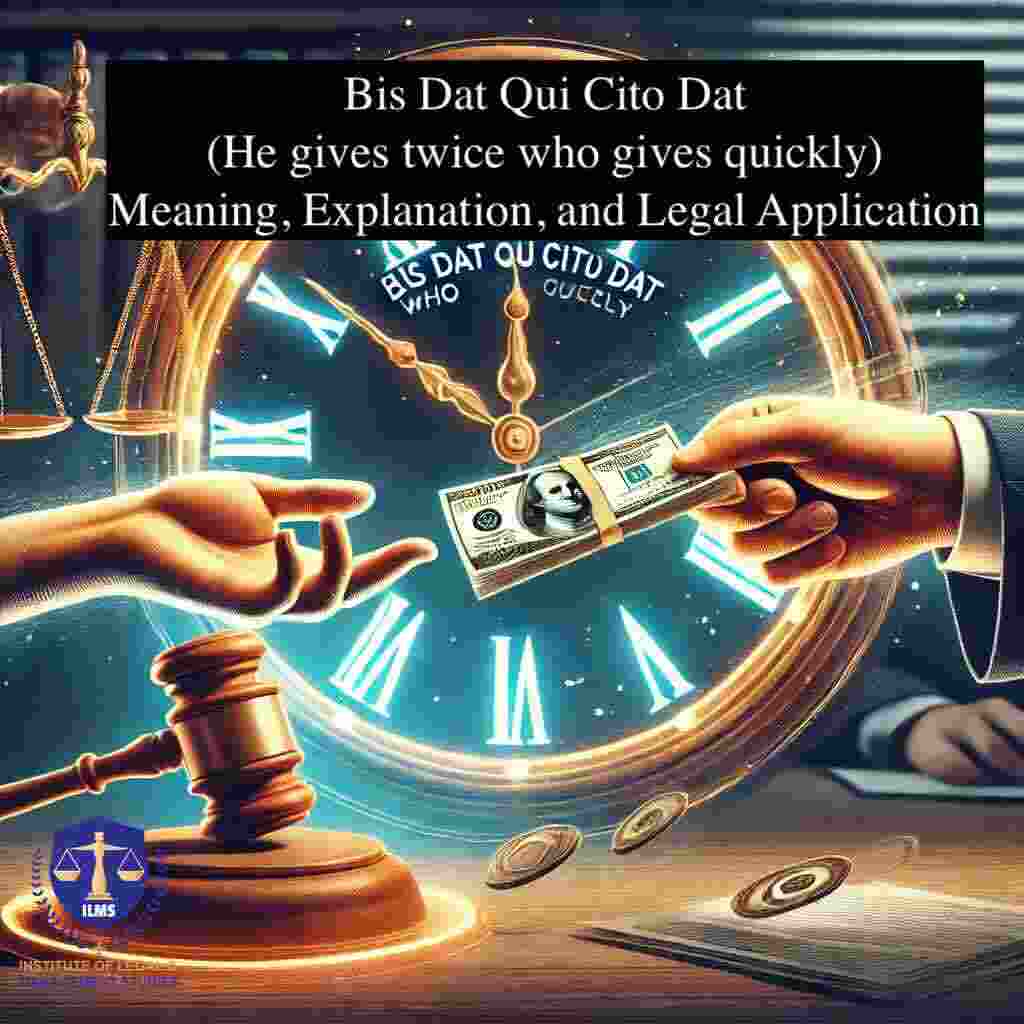 Bis Dat Qui Cito Dat (He gives twice who gives quickly) â Meaning, Explanation, and Legal Application